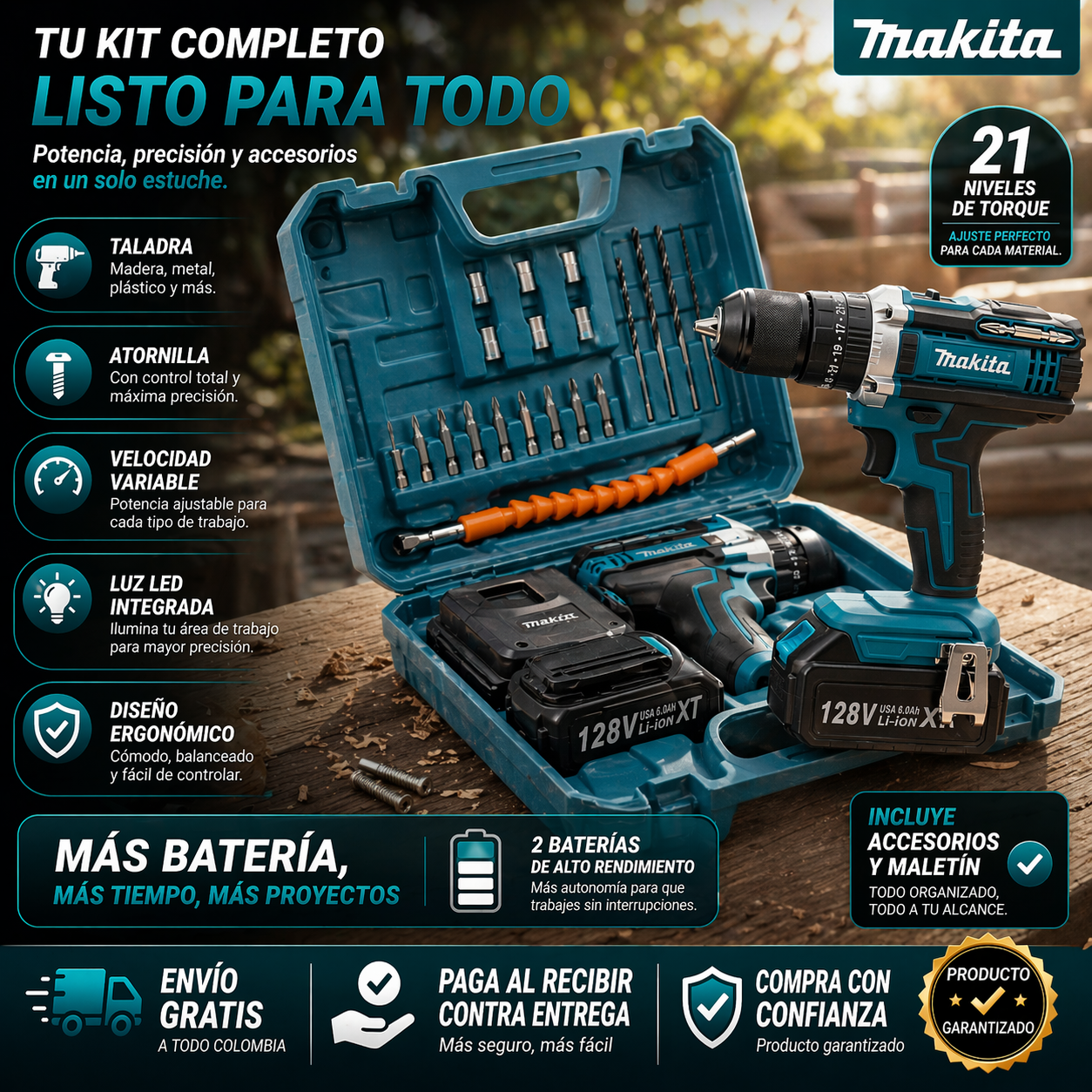 ⚡ Taladro y destornillador Inalámbrico de 128V — vista 5
