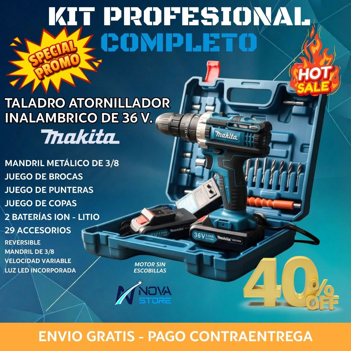 1 POTENTE TALADRO ROTOMARTILLO MAKITA DE 36 V