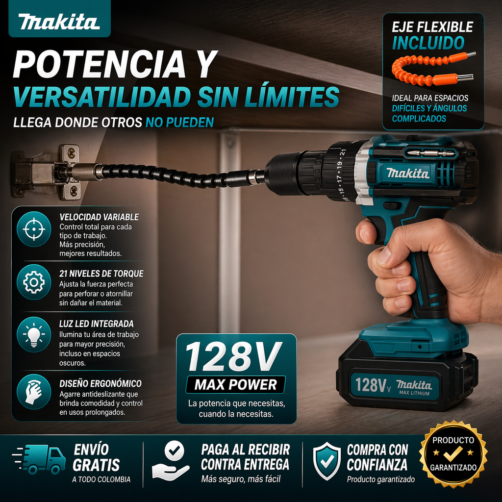 ⚡ Taladro y destornillador Inalámbrico de 128V — vista 3